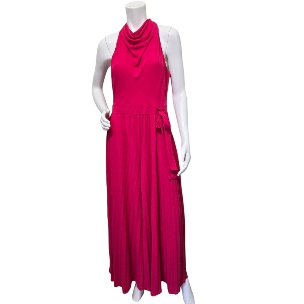 Halston Heritage Pink Wide Leg Jumpsuit Size 10